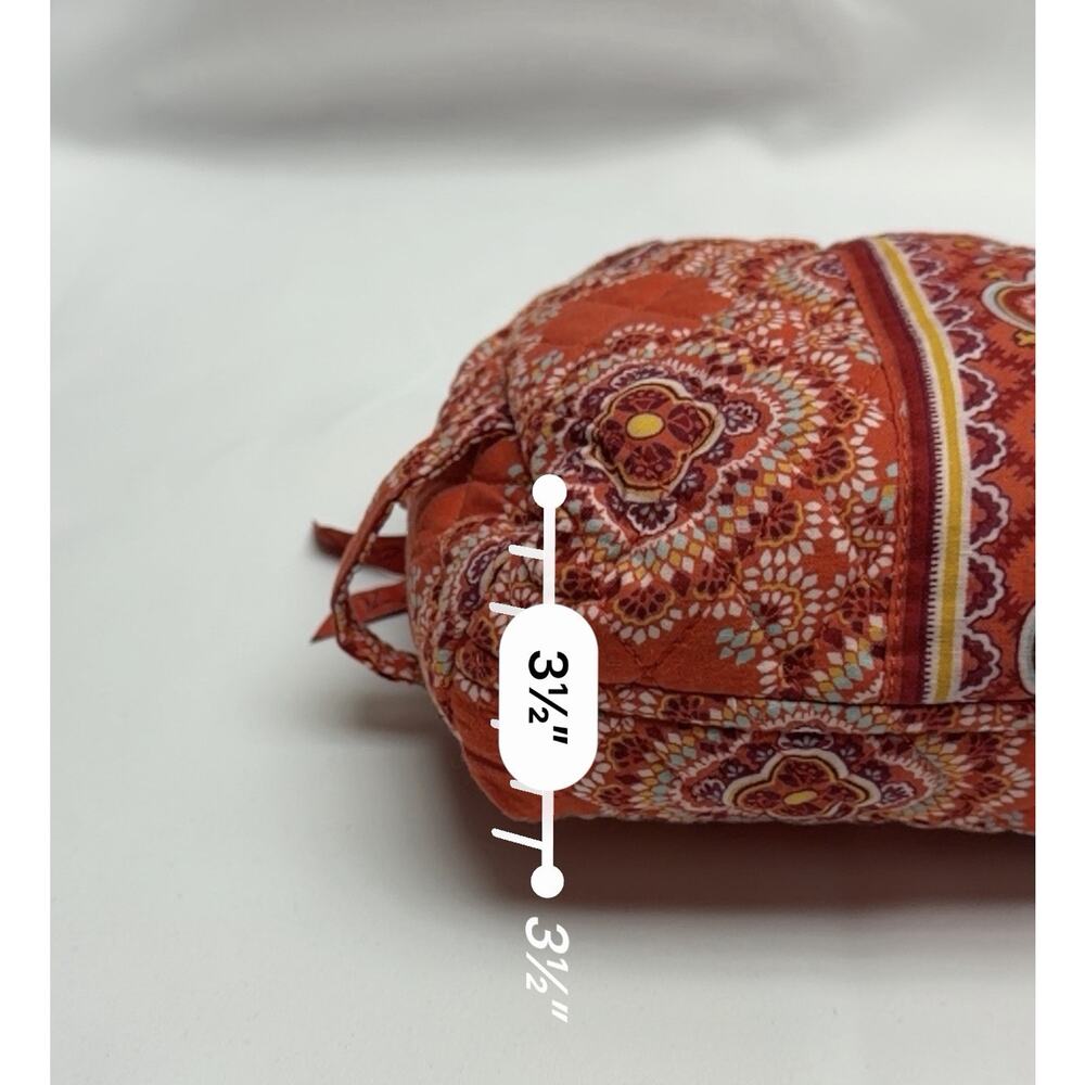 Vera Bradley Cosmetic Makeup Bag Orange Toned Paprika Pattern Floral Travel - Picture 7 of 8